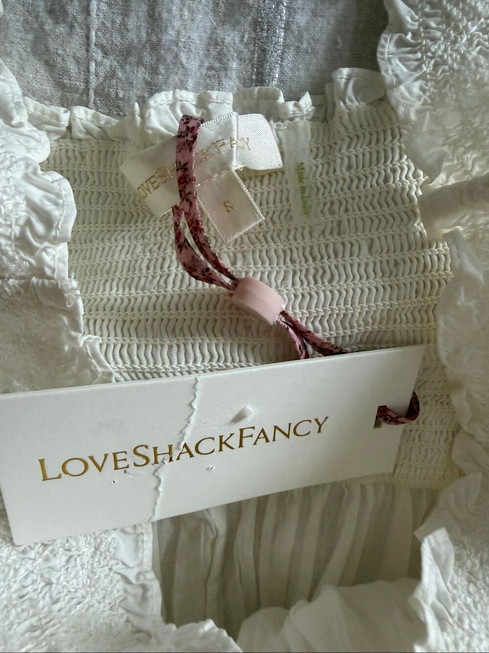 LoveShackFancy Arnene Midi Dress S White - Picture 10 of 12